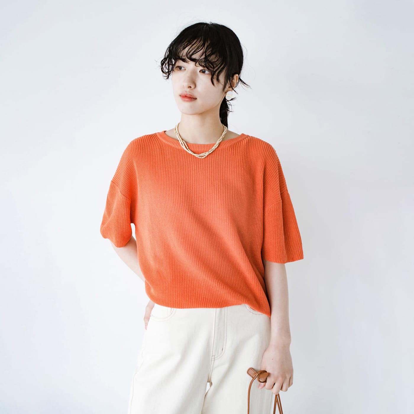 haco!［ハコ］|ｈ　ゆるりと二の腕隠して麻調ざっくり編みニット
