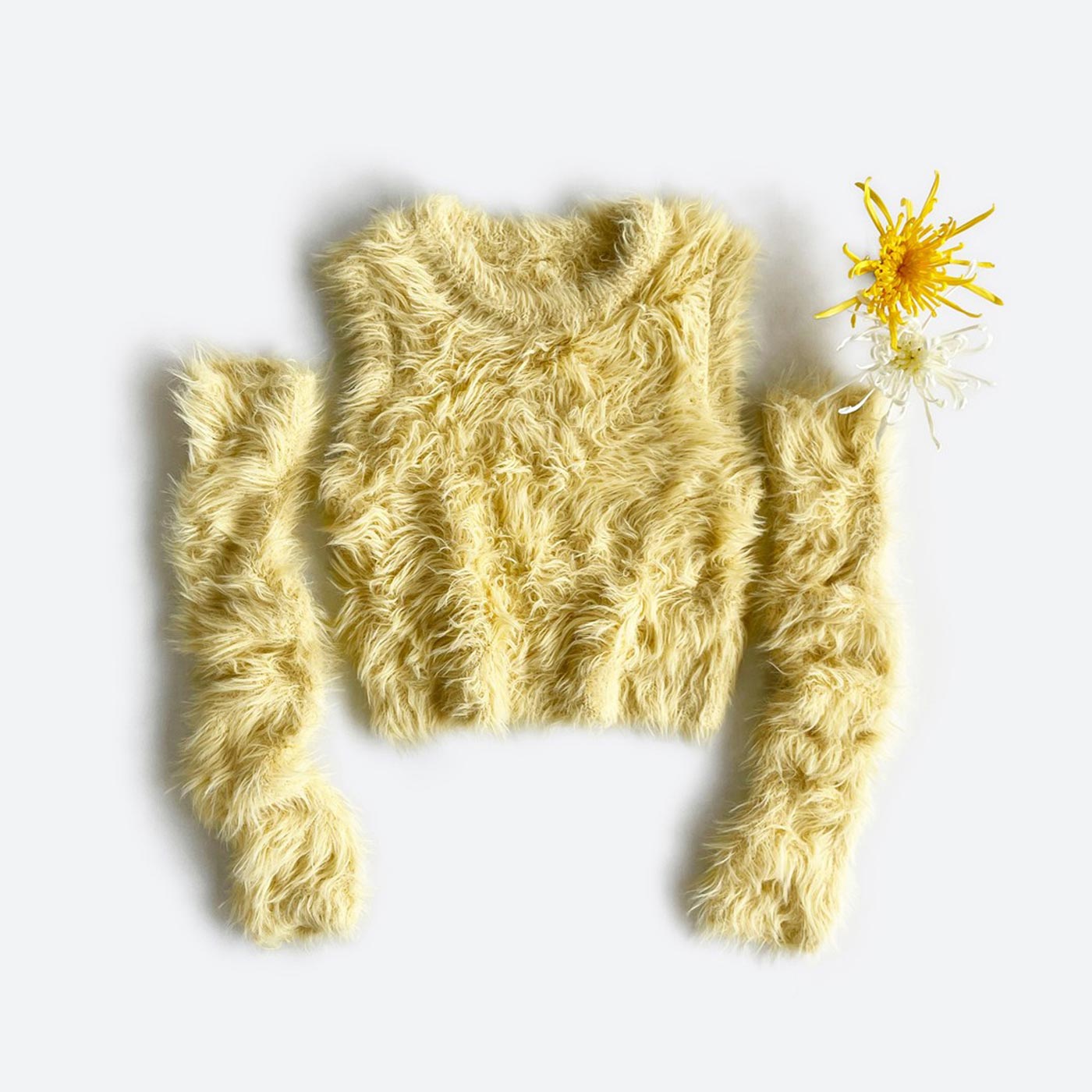 haco!|ふわっふわのニット＆アームウォーマー〈イエロー〉