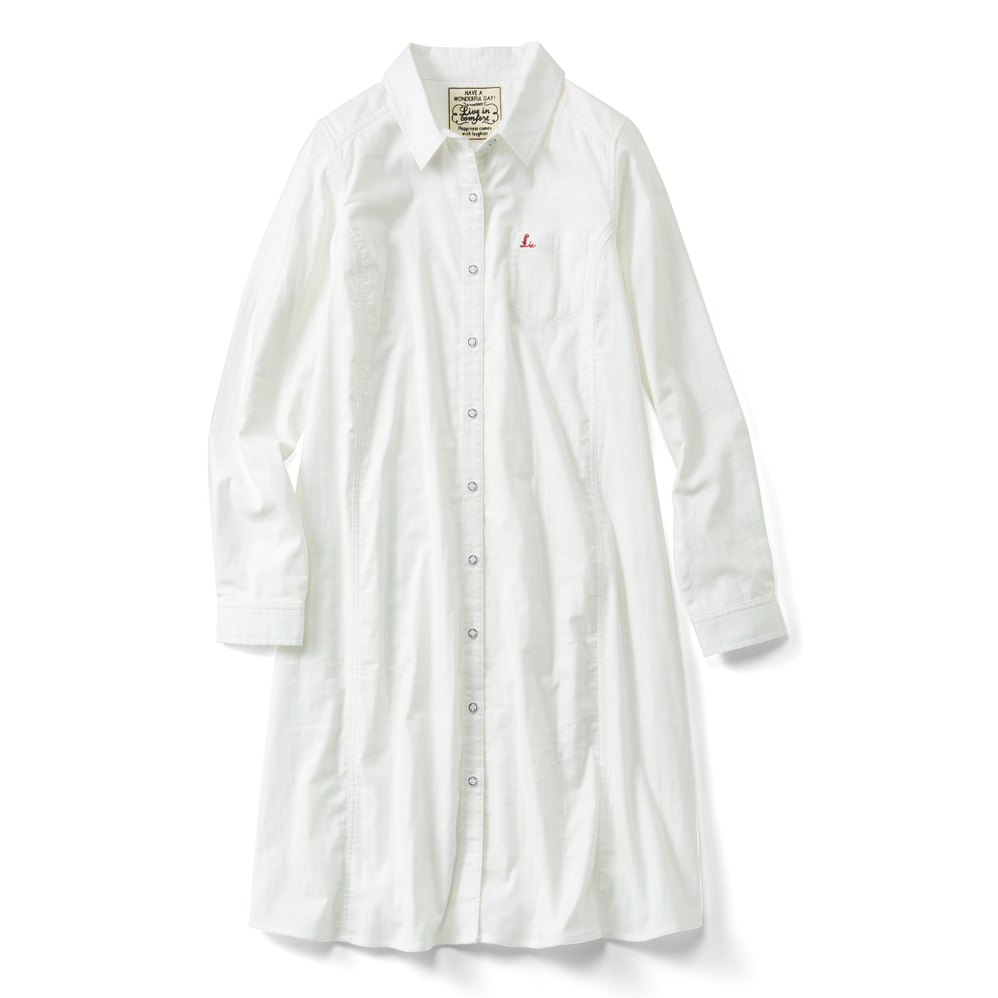 Live in  comfort|伸びシャツＡラインチュニック〈ＷＨ〉リブイン