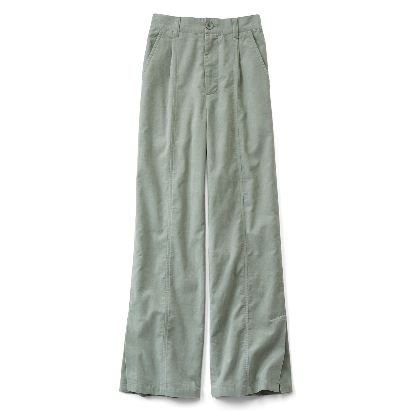 Live in  comfort|すそフレアー細コーデュロイパンツ〈ＧＲ〉リブイン