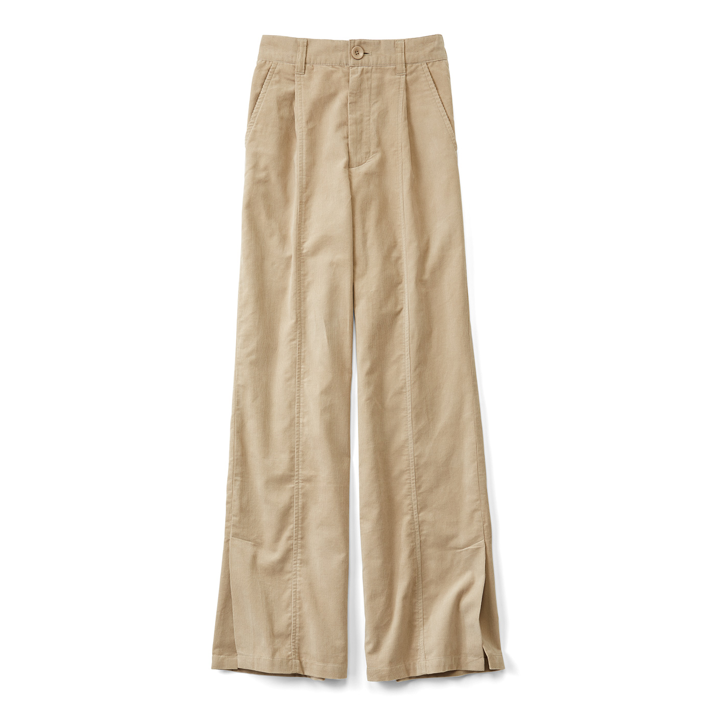 Live in  comfort|すそフレアー細コーデュロイパンツ〈ＢＥ〉リブイン