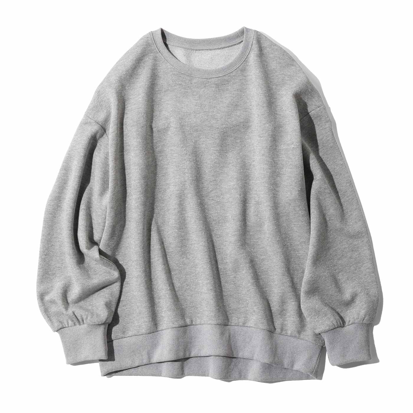 Live in  comfort|バックフリル　ラメトレーナ〈ＧＹ〉リブイン