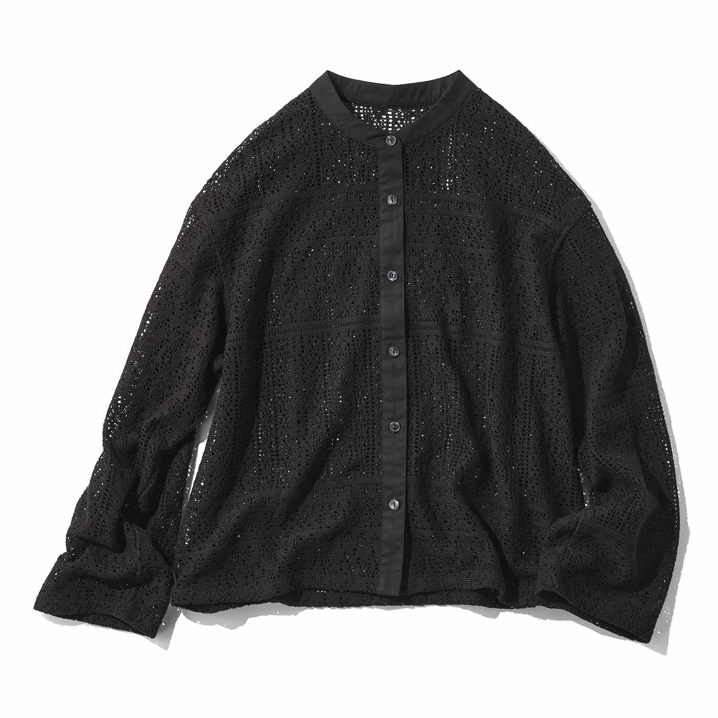 Live in comfort［リブインコンフォート］|綿混素材のレースシャツ〈ＢＫ〉リブイン