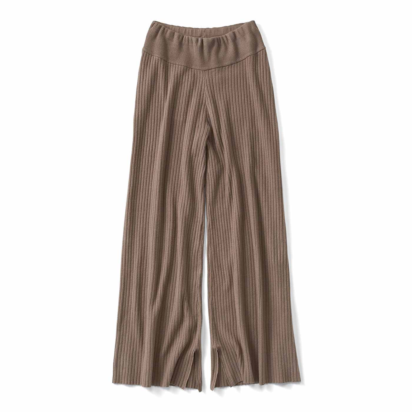 Live in  comfort|暖かなリブニットワイドパンツ〈ＢＲ〉リブイン