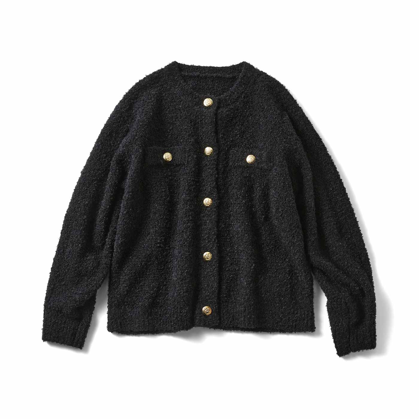 Live in  comfort|上品　洗えるニットアウター〈ＢＫ〉リブイン