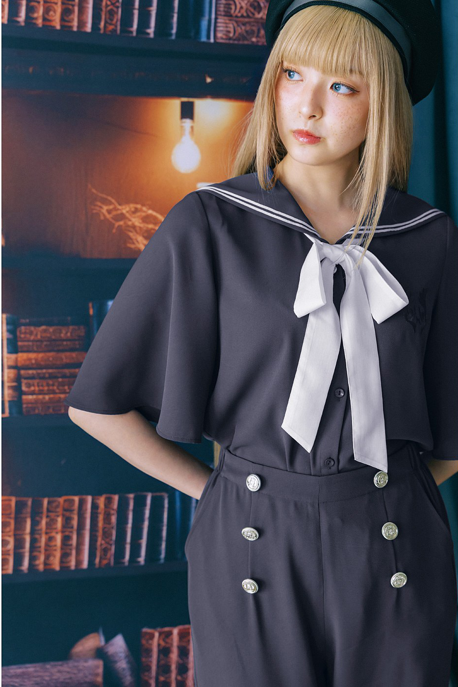 マリン風セーラーブラウス