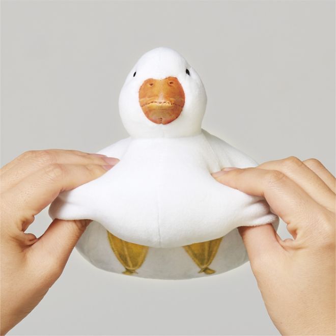 handmade刺繍ポーチ✤あひる アヒル duck 北欧 マスタード